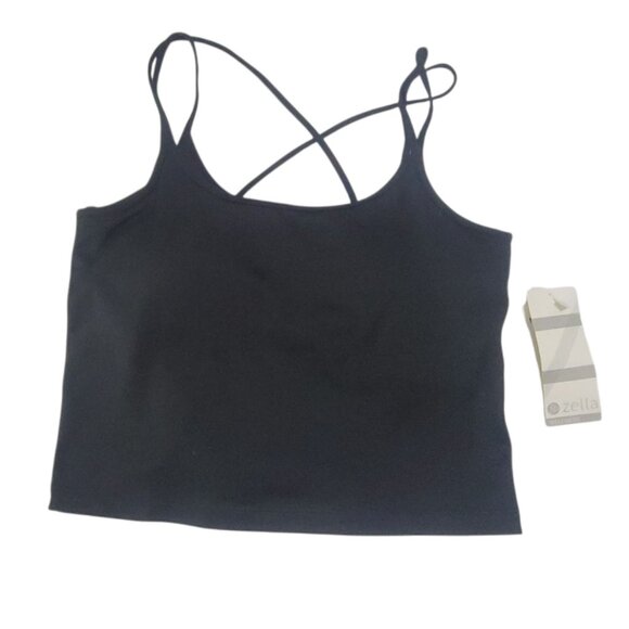 Zella Black Crisscross Back Workout Tank Top - Recycled Polyester - Womens Small - Picture 1 of 10